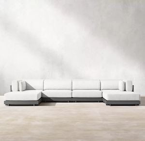 Mobiliario D'exterieur En Aluminio <span class=keywords><strong>Estrecho</strong></span> Mesas auxiliares para exteriores Sofá Seccional de jardín de metal Sofá americano popular - Product Image 4