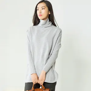 Inner Mongolia supplier solid color cashmere knitted top jumper lady pashmina sweater