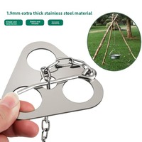 Plaque de fixation OEM personnalisée en acier inoxydable de 1,9 mm pour trépied de camping avec chaîne et crochet pour suspendre des casseroles, cuisson en extérieur, bushcraft