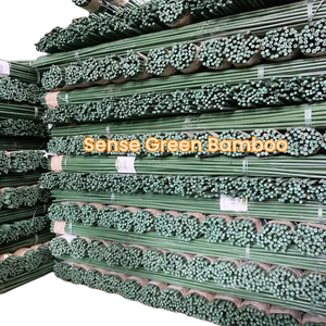 Venta al por mayor de fábrica Postes de bambú recubiertos de plástico verde <span class=keywords><strong>Palos</strong></span> de caña de bambú de PVC para soporte y decoración de plantas - Product Image 4