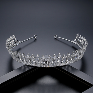 ウェディングティアラコームジュエリークラウンジルコンフラワーガール高級女性エレガントブライダルヘアアクセサリーページェント記念日 - Product Image 3