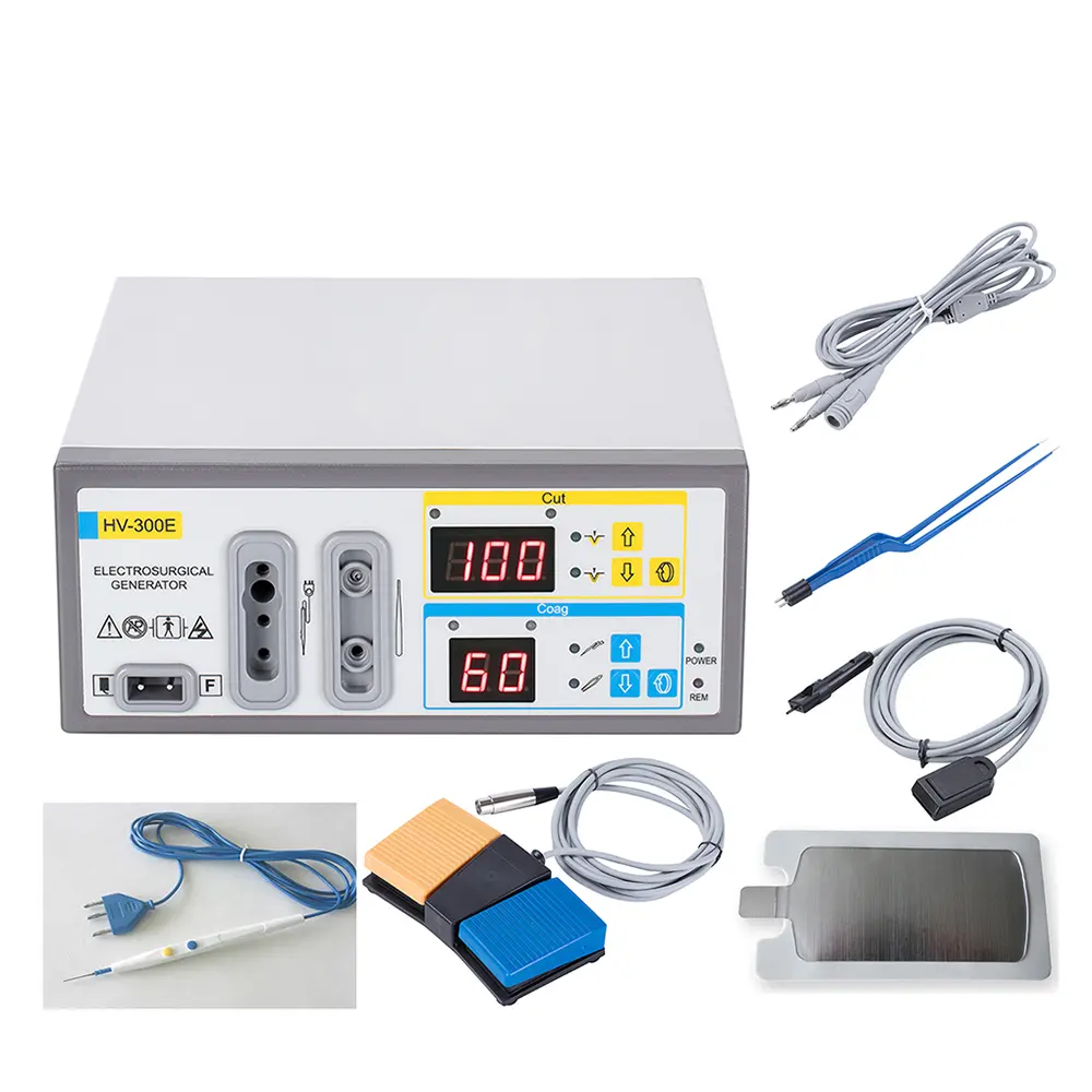 Unité de cautérisation électrochirurgicale à haute fréquence CE ISO approuvé générateur électrochirurgical pince chirurgicale en métal électrique