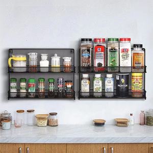Porte-épices à 3 niveaux sans perçage <span class=keywords><strong>sur</strong></span> étagère de rangement pour organisateur mural pour coin de porte-épices de cuisine - Product Image 3
