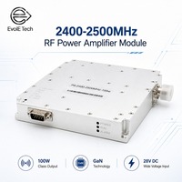 Módulo Amplificador de Potencia RF GaN de 100W, 2400-2500MHz, 2.4GHz, Amplio Voltaje 24-36V, Salida RS485 N-F, Disipador de Calor de Aluminio, Bajo Ruido