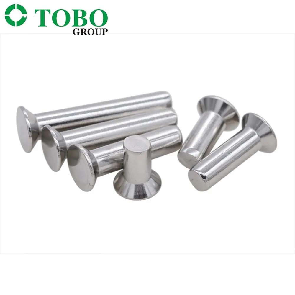 TOBO Aluminio Acero inoxidable Plano Delgado Pan Head Hierro Remache Sólido Remache Mango Golpe Remache