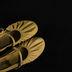 Guangzhou fábrica de zapatos de cuero genuino marca original personalizado al por mayor plisado Mary Janes mujeres zapatos planos señoras Sandalias planas - Product Image 6