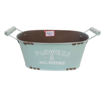 Seau en fer antique rétro paniers en étain jardinière vase à fleurs vintage conteneur de jardinage pot en zinc galvanisé en gros