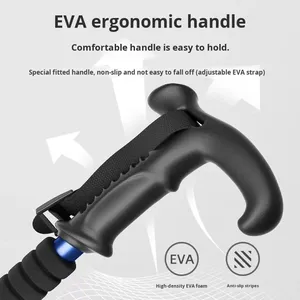 Bastone da Trekking Telescopico per Escursioni all'Aperto con Impugnatura in Gomma e Punta in Acciaio al Tungsteno Capacità 200 lb Design Portatile - Product Image 5