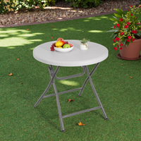 Table pliante ronde en plastique moderne de 32 pouces Mobilier d'extérieur léger pour salle à manger, hôtel et salon Design pliable