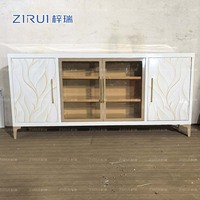 Meuble de rangement pour la maison, montage simple, meuble TV en acier imprimé, buffet en métal à motifs imprimés