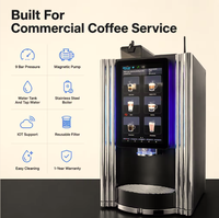 Mesin Kopi Espresso Pintar IoT Layar Sentuh MACAS Kelas Komersial 15,6 Inci 220V Bersertifikasi CE WiFi RJ-45 Tekanan 9 Bar