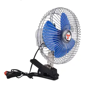 Ventilatore elettrico portatile da 8 pollici in acciaio inossidabile + plastica per auto 12V/24V adatto per auto e camion