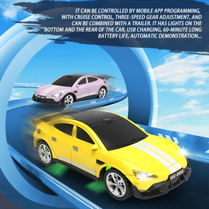 Coche de Derrape RC Compacto de Aleación Q232 con Remolque, Transmisor 2.4G, Regulación de <span class=keywords><strong>3</strong></span> Velocidades, LED, Control de Crucero, Pantalla Automática, Modo Dual - Product Image 2