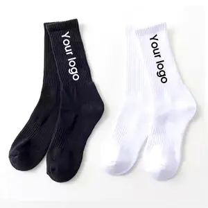 Logo Men Women Running Sport Athletic Basketball Trainer Cotton Crew Socks Manufacturer Custom Design Fashion Unisex Knitted