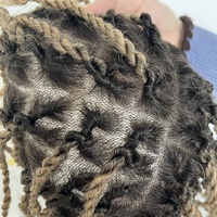 Système capillaire pour hommes en cheveux humains, toupet de dreadlocks style afro, base en dentelle complète, élégant