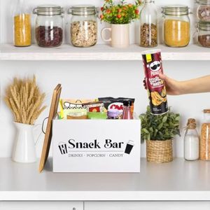 Boîte de rangement pour collations en bois avec couvercle, rectangulaire, couleur unie, pour les fêtes, récipient alimentaire - Product Image 2