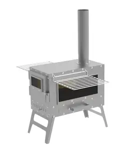Large Chimney Barbecue Grills Outdoor Stove Firewood Stove Stainless Steel Barbecue Stove For Picnics