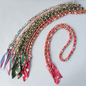 Sangle de téléphone longue pour femme, chaîne de cou, cordon de 120 cm, accessoires de sac dorés, cordon de téléphone en bandoulière tressé, collier - Product Image 5