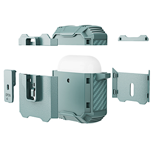 Étui de protection robuste antichoc en PC rigide à ouverture à un bouton de haute qualité pour <span class=keywords><strong>Airpods</strong></span> Pro <span class=keywords><strong>2</strong></span> 3 - Product Image 2