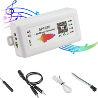 Contrôleur LED intelligent AP SP107E avec contrôle par application, synchronisation musicale, RVB pleine couleur, 2048 pixels, 5-24V 6A, 3 canaux, charge maximale 144W, portée 20m