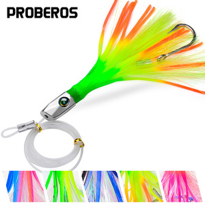 Esca Artificiale Biomimetica da Traina 22cm (8.7 pollici), 85g, con Testa in Metallo e Tentacoli Morbidi a Forma di Polpo/<span class=keywords><strong>Calamaro</strong></span> per la Pesca in Mare - Product Image 2