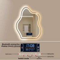 Miroir de salle de bain en aluminium de style nordique avec éclairage LED à induction, écran tactile anti-buée, miroir intelligent créatif