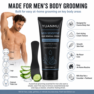 <span class=keywords><strong>Crema</strong></span> <span class=keywords><strong>Depilatoria</strong></span> Suave con Extractos de Plantas, Indolora, para Piel Sensible, para Hombres, Área Púbica, Pecho, Espalda, Brazos, Piernas - Product Image 5