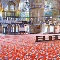 Tapis de prière imprimé en nylon ignifuge, tapis de mosquée rouge, design islamique classique, tapis musulman, tapis mural, tapis d'église