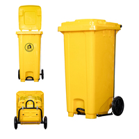 Fabricant de bacs à ordures Grande poubelle extérieure publique en HDPE Poussière industrielle 240L Poubelle en plastique/poubelle/poubelle à roulettes avec 2 roues