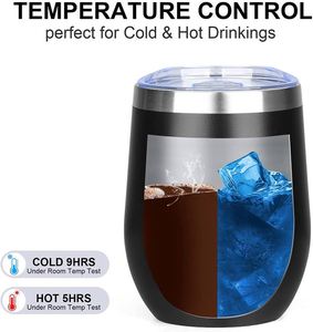 Coupe à vin en acier inoxydable de qualité alimentaire avec couvercle 12 oz, cadeau d'anniversaire pour la cuisine, le patio, le jardin ASM09 - Product Image 5