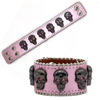 Nouveau bracelet en acier inoxydable style punk unisexe, tendance mode neutre, accessoires squelette incrustés de cristaux et strass