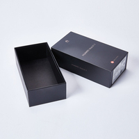 Estuche de Regalo para Teléfono Móvil Vacío, Negro, de Lujo, con Logotipo Personalizado, Materiales Reciclados Biodegradables y Ecológicos, Laminación Mate y Relieve