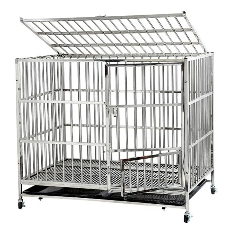Pet products 2020 hot sale distinctive single folding stainless steel pet cages carrier kennel