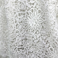 Belle qualité évider tissu de dentelle florale de broderie soluble dans l'eau blanc pour dames LT21870