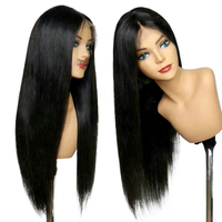 Perruque Lace Front en Cheveux Remy pour Femme, Transparente, Sans Colle, Entièrement Faite à la Main, Peut Être Permanente et Teinte, Fabrication Directe Usine