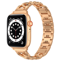 Bracelet en acier inoxydable pour femme, bracelet en métal élégant pour Apple Watch Series 10/9/8/7/SE/6/5/4/3/2/1