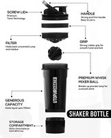 Bouteille Shaker de protéines, 49 ml, 24 once, pour les boissons pré-entraînement, avec torsion et serrure de protéines