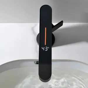 Grifo giratorio moderno para lavabo, sensor de baño digital, grifo de agua para lavabo