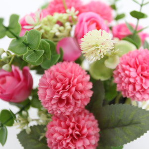 <span class=keywords><strong>Fleurs</strong></span> artificielles en soie personnalisées bon marché en gros pour cimetière, chrysanthème en pot, rose pour la décoration des tombes - Product Image 4