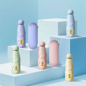 Custom Logo and <b>Printing</b> Cute Multi Color Waterproof Capsule Umbrellas <b>Mini</b> Portable 5 Fold Umbrella for Women - Product Image 1