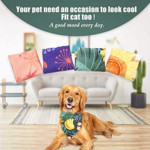 מותאם אישית כלב פוליאסטר רך <span class=keywords><strong>bandana</strong></span> לוגו קיץ אופנתי עור ידידותי משולש חיית מחמד צעיף סט סיטוני הדפסה - Product Image 5