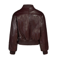 Jxwatcher – Nouvelle veste bomber en cuir véritable pour femme, en peau de mouton, courte, douce, avec fermeture éclair et épaules tombantes, collection automne