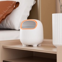 Mini poubelle de bureau en PP avec design écologique, blanche, sans couvercle, pour salle de bain, bureau, comptoir et coiffeuse, 2L/0,5 gallon
