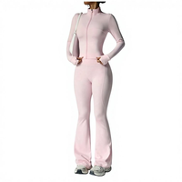 Directement de l'usine : Ensembles de yoga et de fitness avec leggings push-up à manches longues et fermeture éclair, tenues nude, vêtements de sport et de course