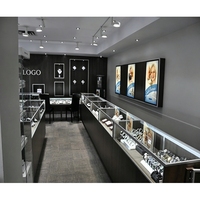 Vitrine d'îlot à bijoux en verre avec structure en acier inoxydable, combinaison modulaire personnalisée pour partenaire Fortune 500, pour kiosque de centre commercial