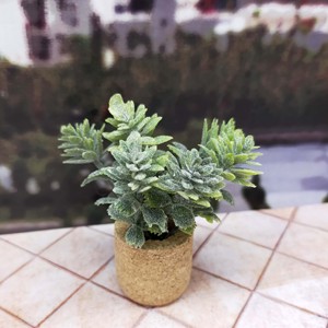 Miniature Dollhouses Accessories Cork Frost Simulated Green Plant <b>Small</b> Potted <b>Ornament</b> for Home Decor for age 14+ - Product Image 4