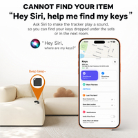 Traceur GPS Mini pour Clés, Portefeuille et Bagages, Compatible iOS et Android, Localisateur MFi AirTag, Dispositif de Suivi Mondial
