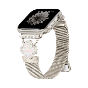 Bijoux en argent de mode de luxe Bracelet milanais personnalisé en gros compatible avec les bracelets Apple Watch pour femmes - Product Image 1