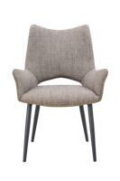 Fauteuils élégants pivotants rembourrés en tissu de lin chaises de salle à manger de luxe
