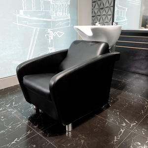 Chaise de salon de coiffure moderne, durable et confortable, design lit, cuir synthétique, unité de lavage de cheveux, lavabo en céramique, imperméable - Product Image 3